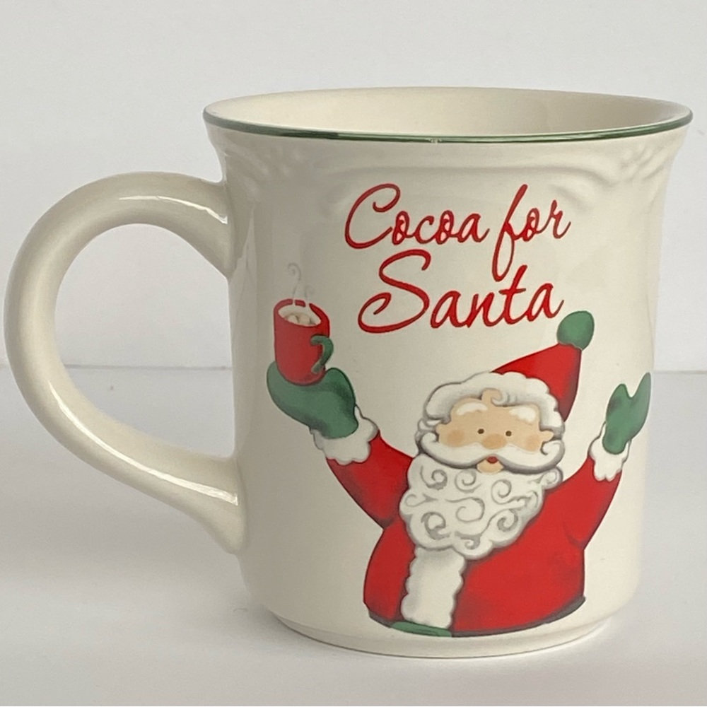 Pfaltzgraff Winterberry Mug Holiday Cocoa For Santa USA Christmas Ceramic EUC